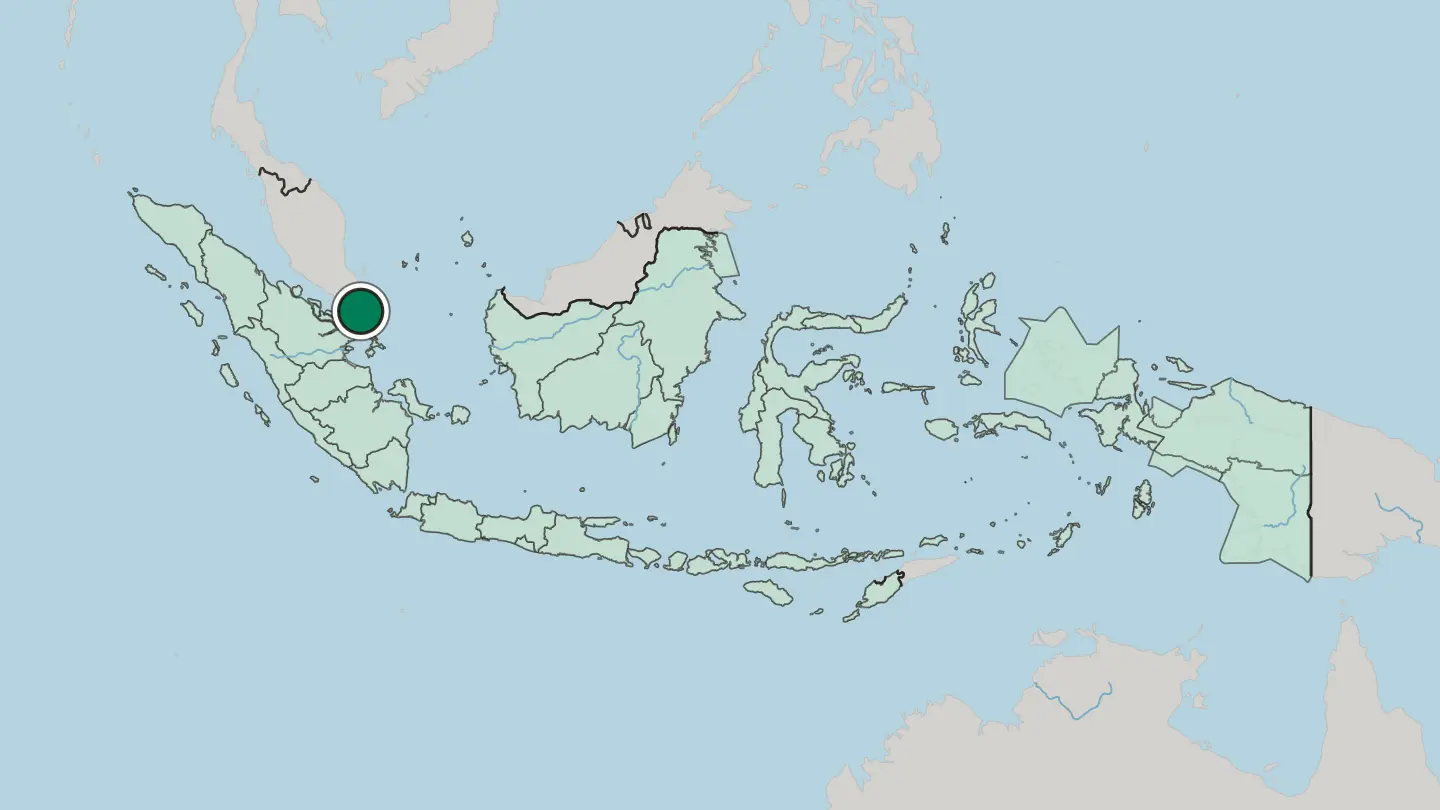 Map of Batam in Indonesia
