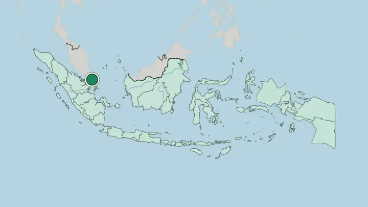 Map of Batam in Indonesia