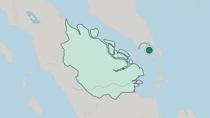 Map of Batam in Indonesia