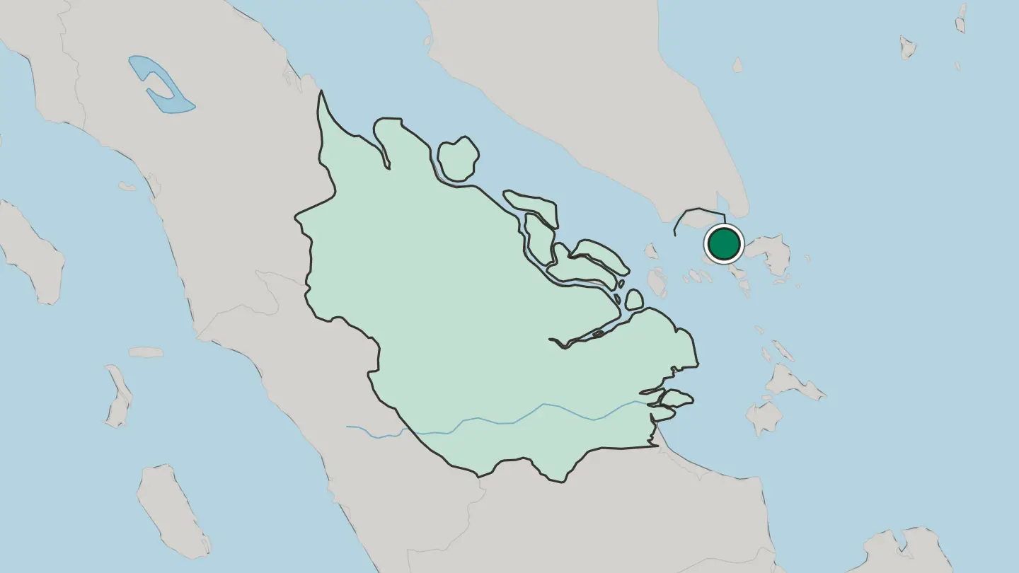 Map of Batam in Indonesia