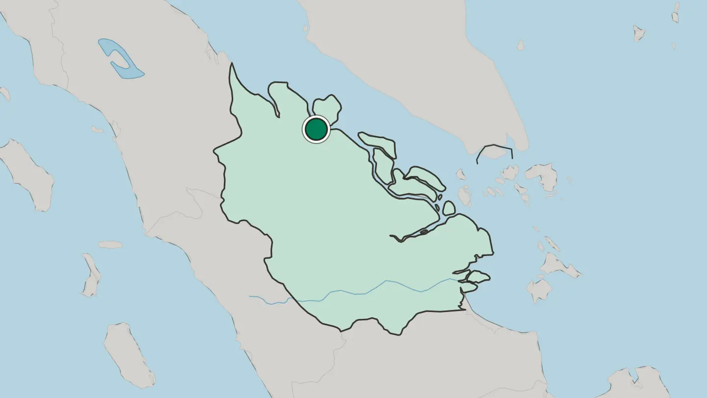 Map of Dumai in Indonesia