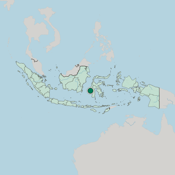 Map showing Majene — In Indonesia
