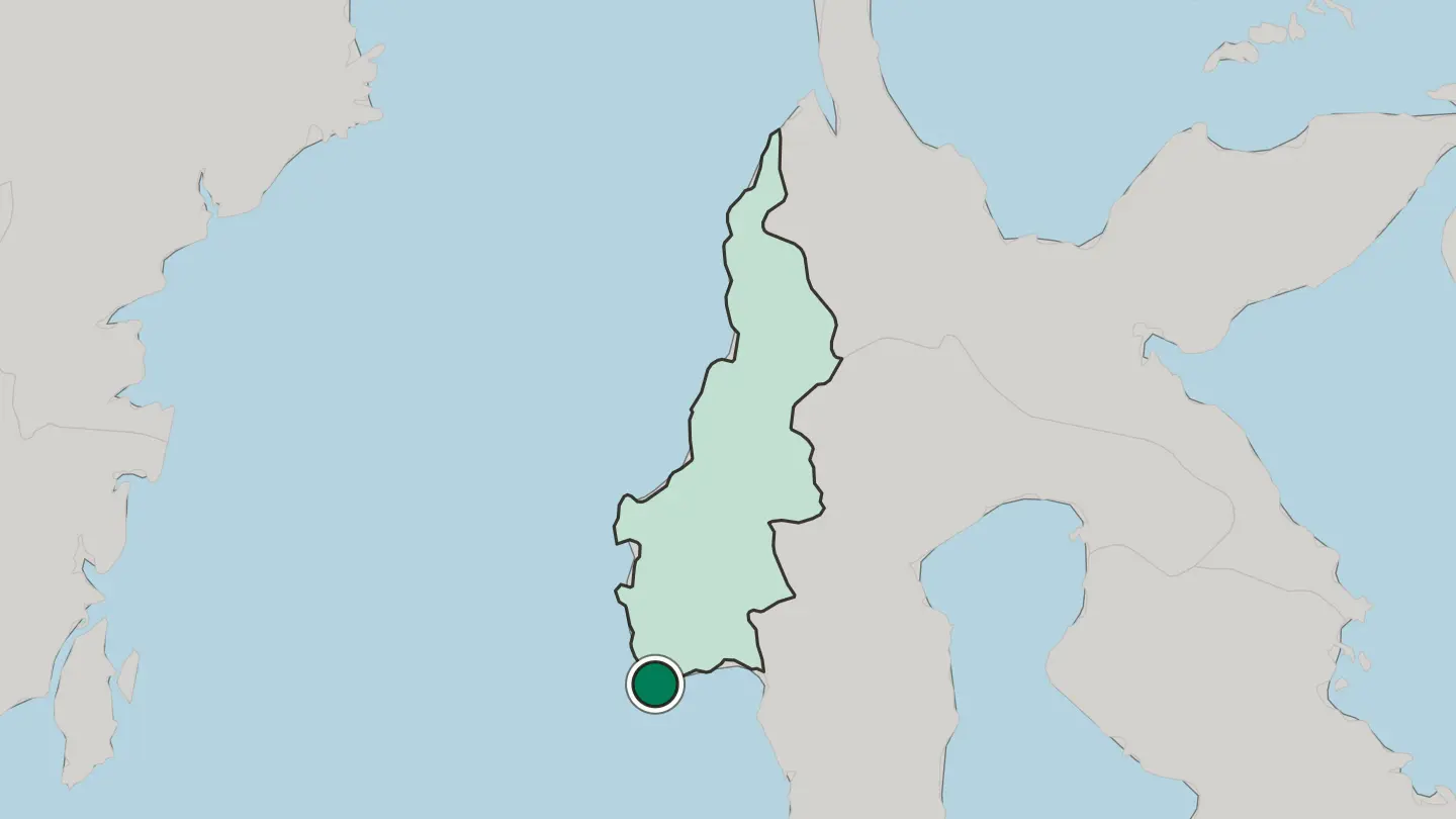 Map of Majene in Indonesia