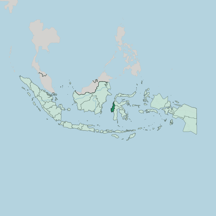 Map showing Provinsi Sulawesi Barat — In Indonesia