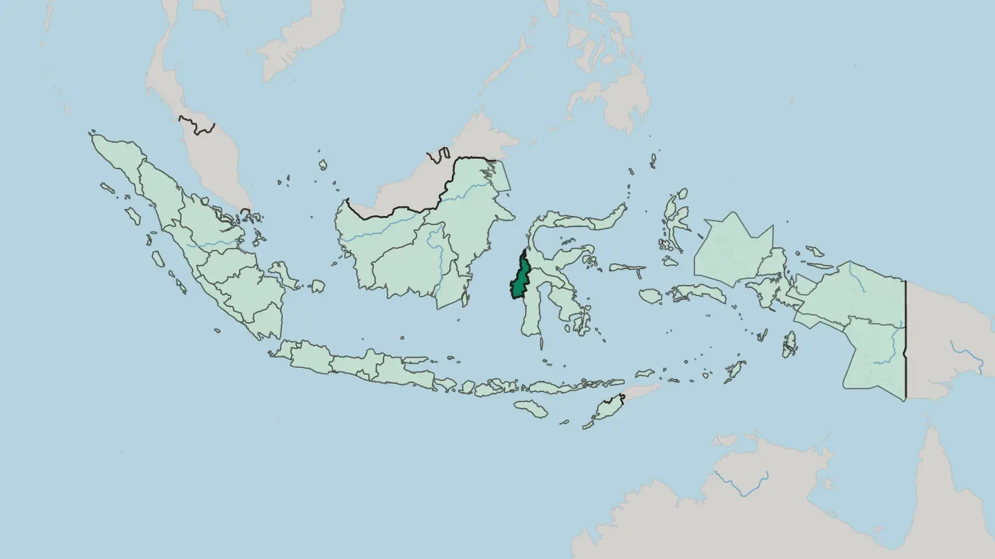 Map of Provinsi Sulawesi Barat in Indonesia