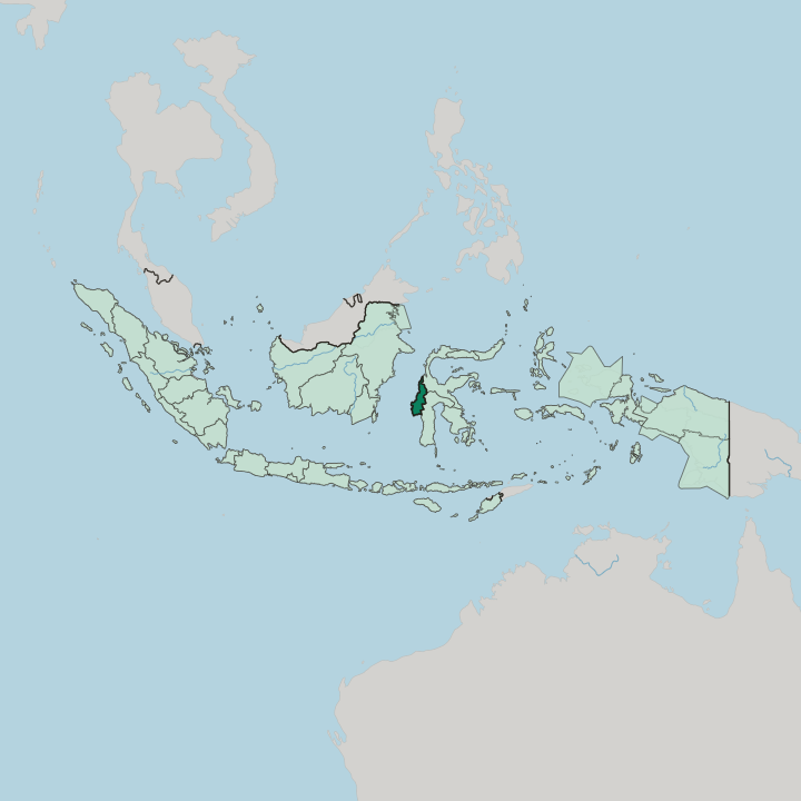 Map showing Provinsi Sulawesi Barat — In Indonesia