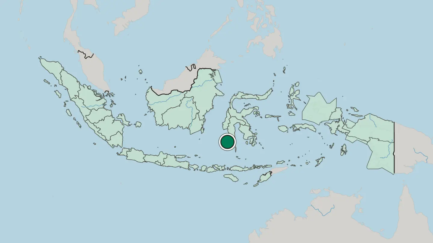 Map of Makassar in Indonesia