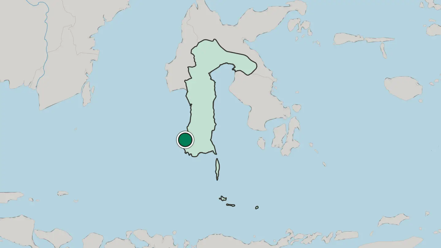 Map of Makassar in Indonesia