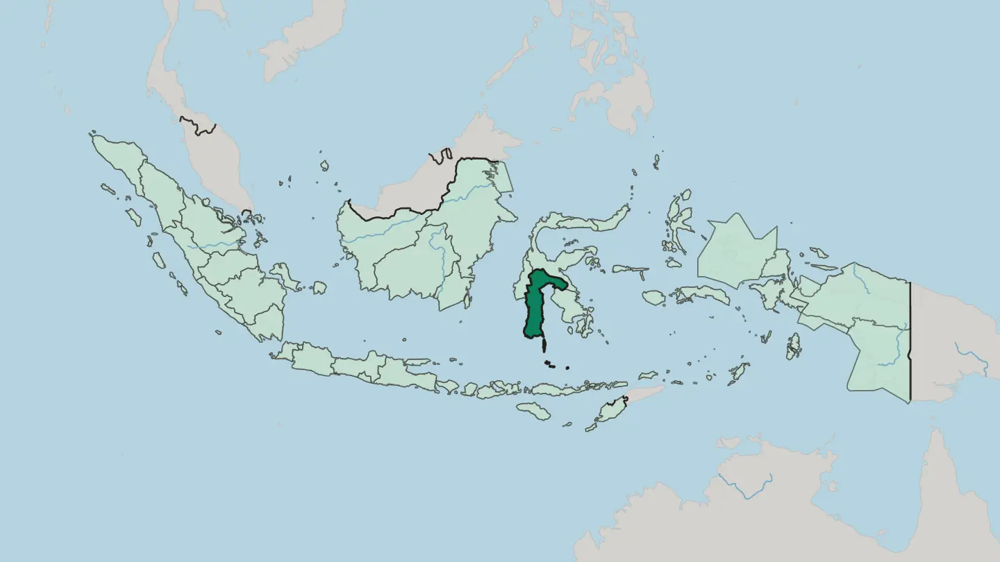Map of Provinsi Sulawesi Selatan in Indonesia