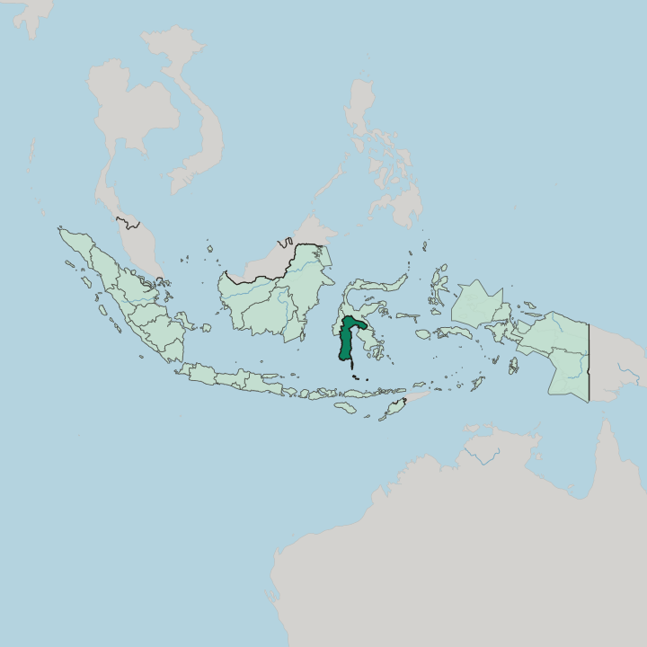Map showing Provinsi Sulawesi Selatan — In Indonesia