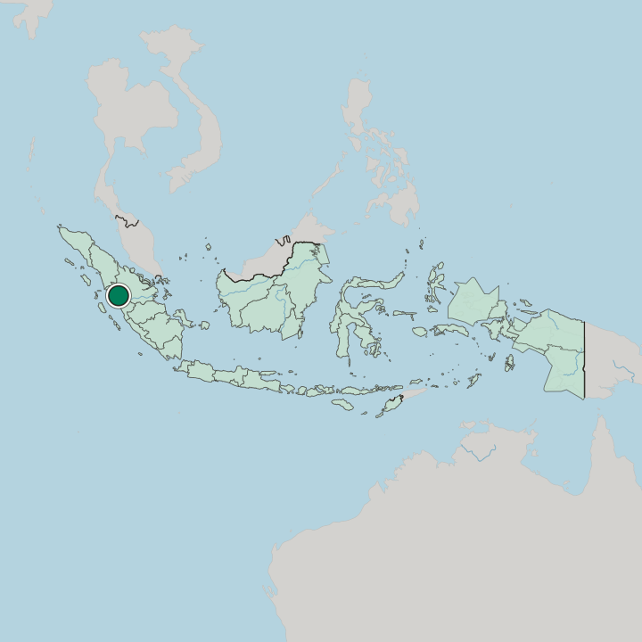 Map showing Bukittinggi — In Indonesia
