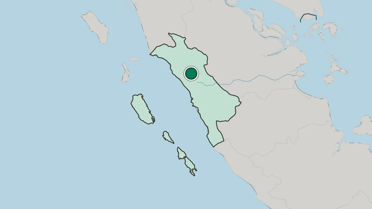 Map of Bukittinggi in Indonesia