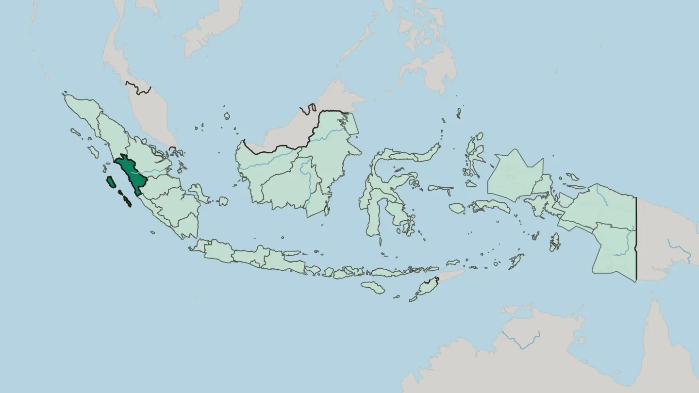 Map of Provinsi Sumatera Barat in Indonesia