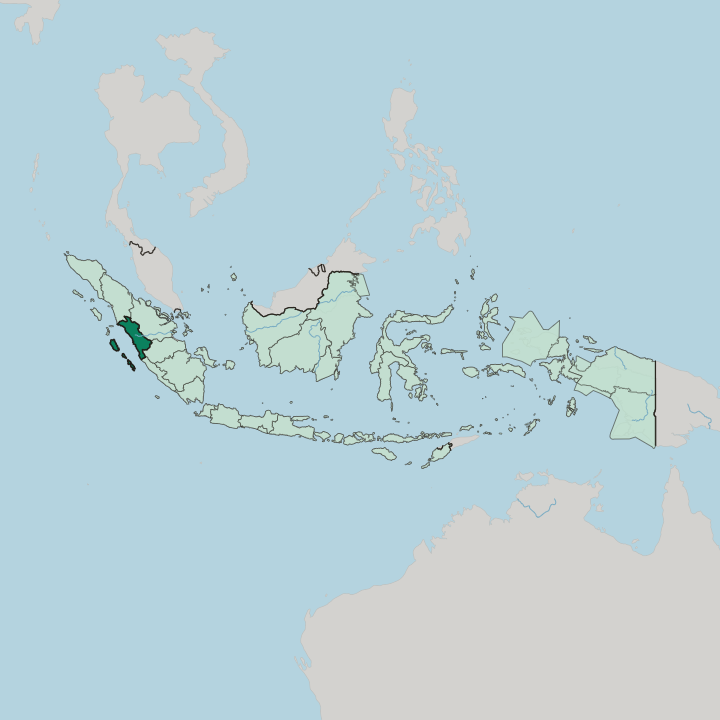 Map showing Provinsi Sumatera Barat — In Indonesia