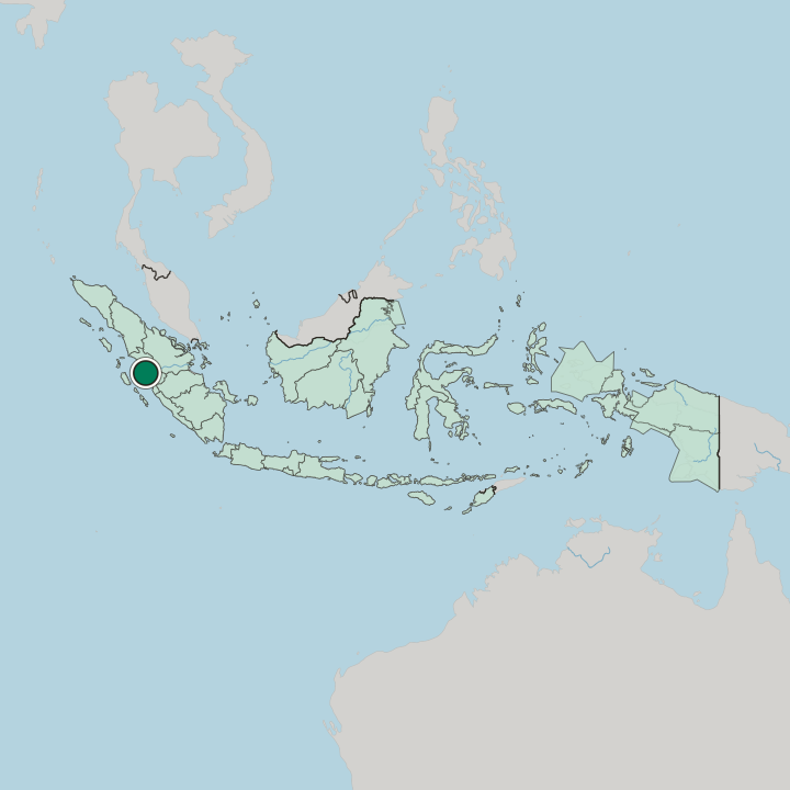 Map showing Padang — In Indonesia