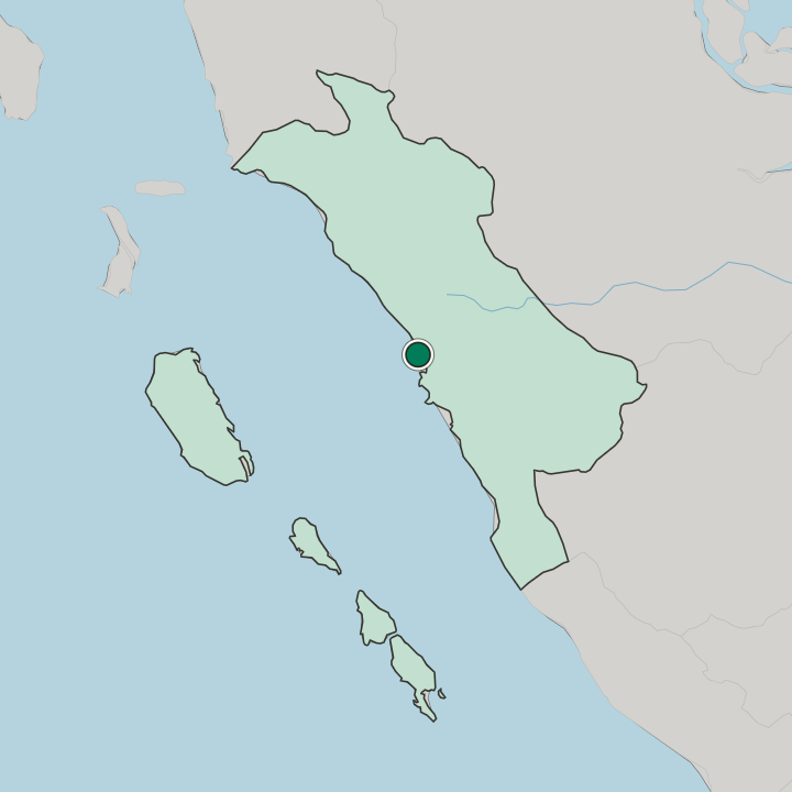 Map showing Padang — In Provinsi Sumatera Barat