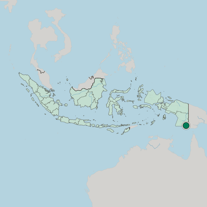 Map showing Merauke — In Indonesia