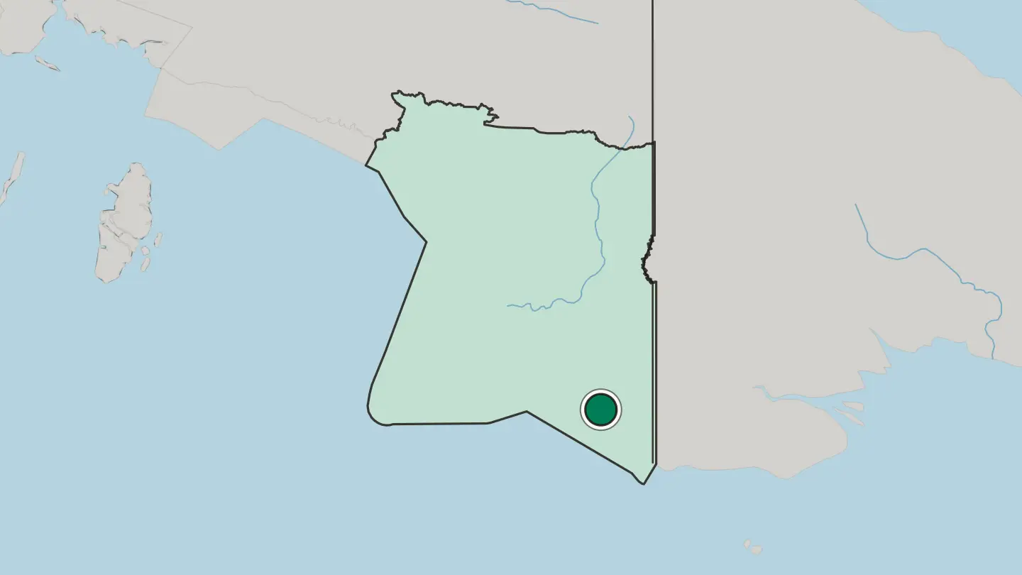 Map of Merauke in Indonesia