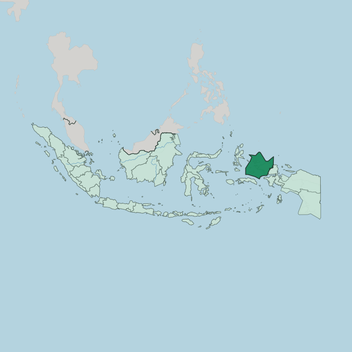 Map showing Southwest Papua — In Indonesia