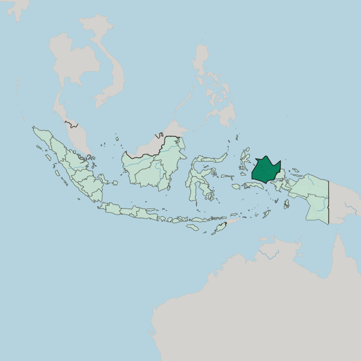 Map showing Southwest Papua — In Indonesia