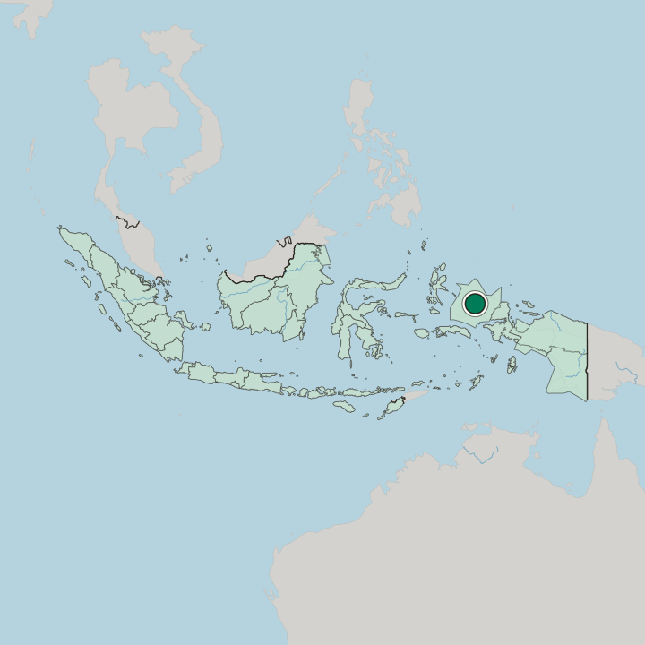 Map showing Sorong — In Indonesia