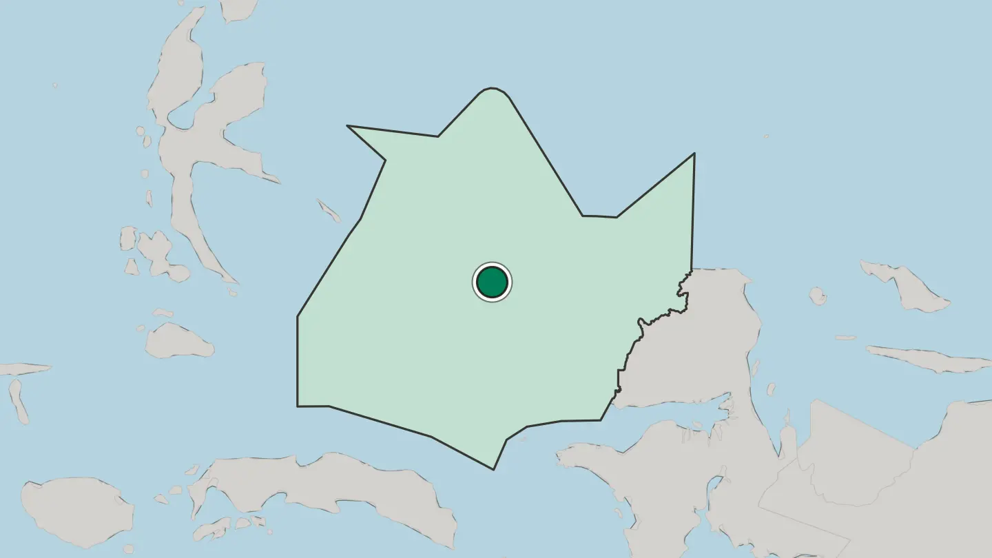 Map of Sorong in Indonesia