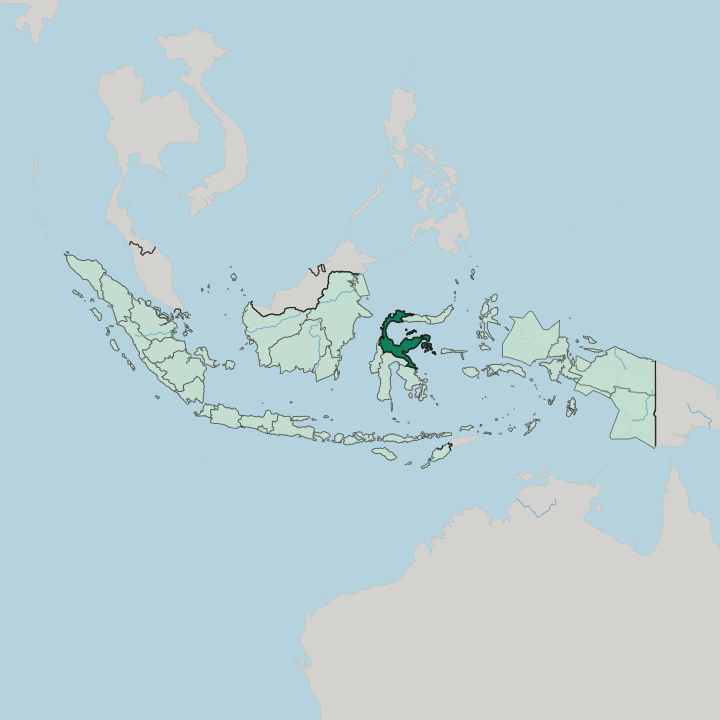 Map showing Sulawesi Tengah — In Indonesia
