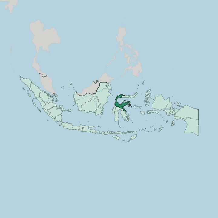 Map showing Sulawesi Tengah — In Indonesia
