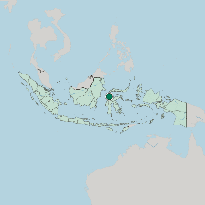 Map showing Palu — In Indonesia