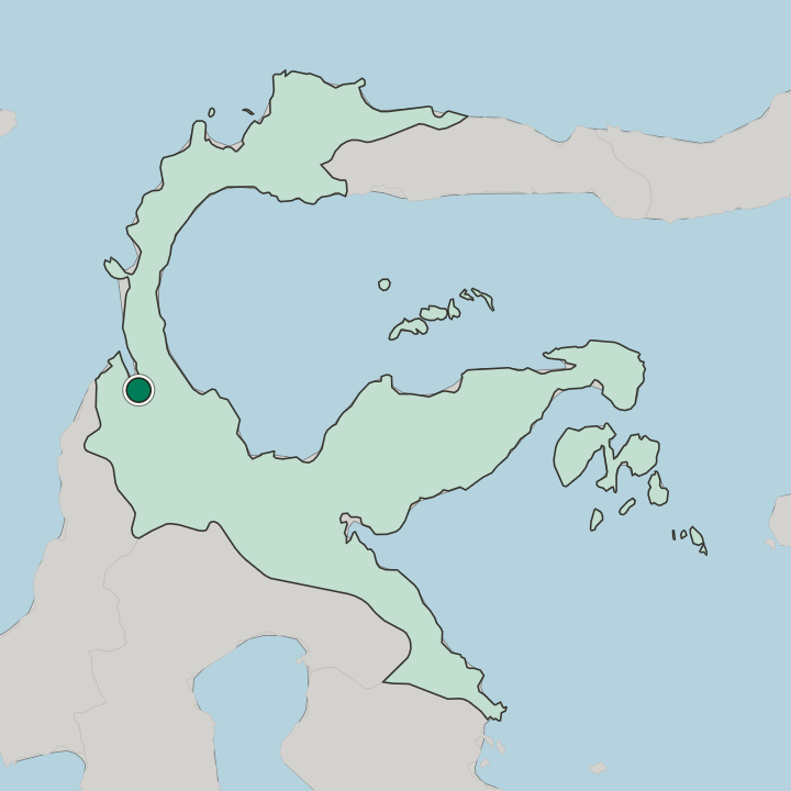 Map showing Palu — In Sulawesi Tengah