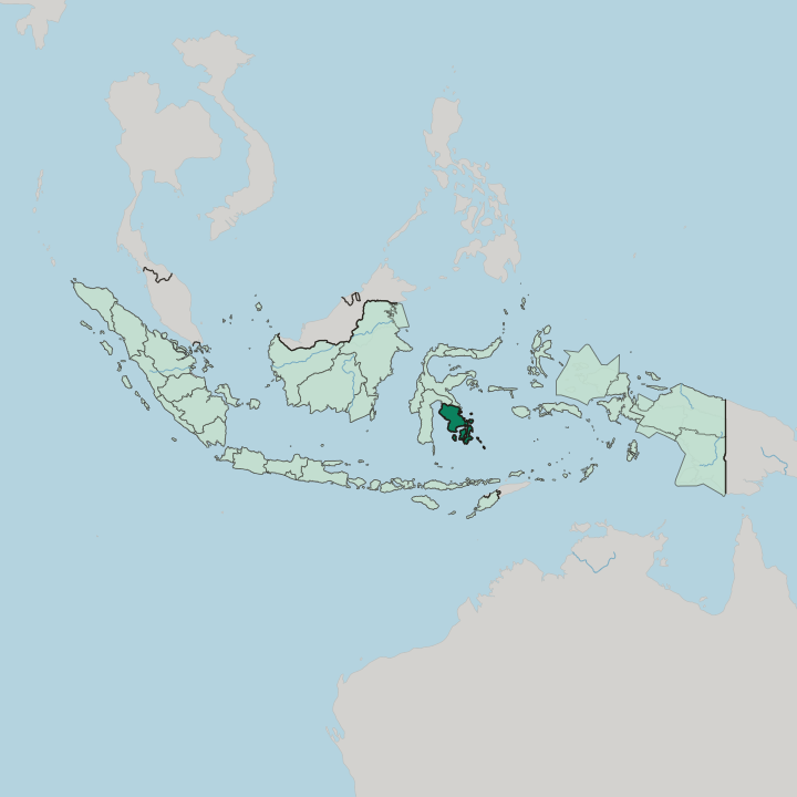 Map showing Sulawesi Tenggara — In Indonesia