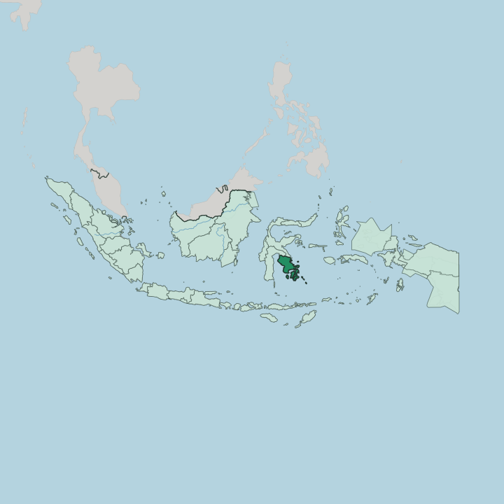Map showing Sulawesi Tenggara — In Indonesia
