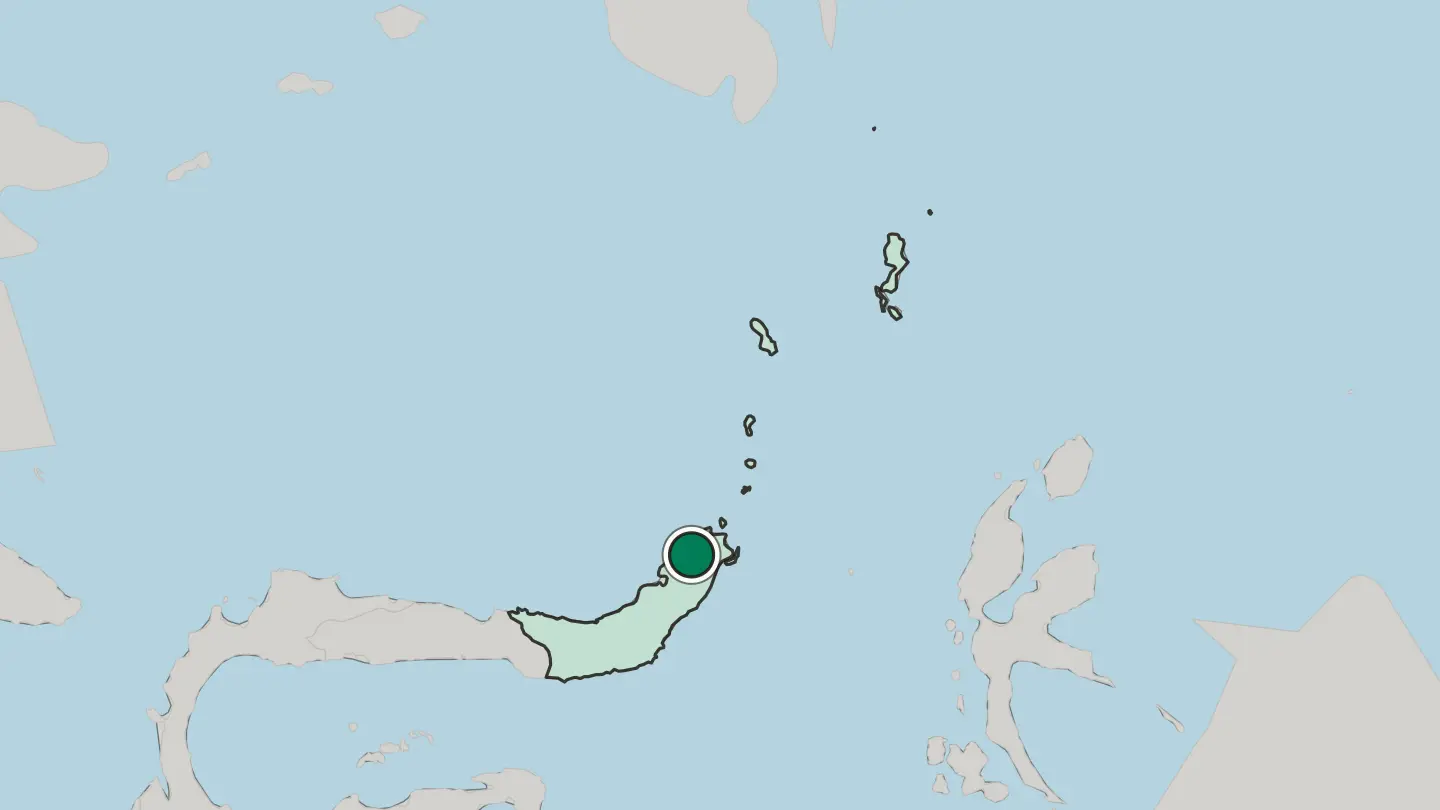 Map of Manado in Indonesia