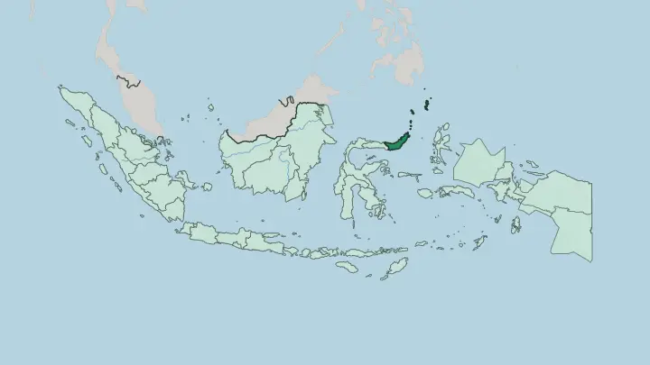 Map of Sulawesi Utara in Indonesia