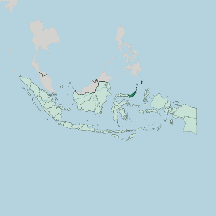 Map showing Sulawesi Utara — In Indonesia