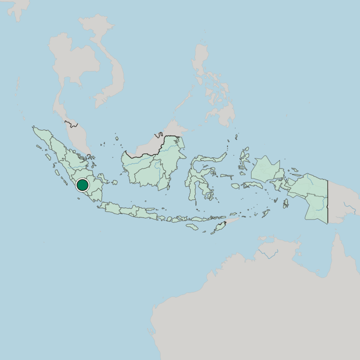 Map showing Lubuklinggau — In Indonesia