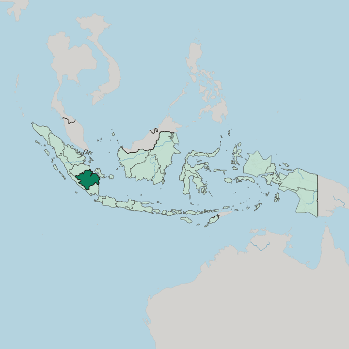 Map showing Sumatera Selatan — In Indonesia
