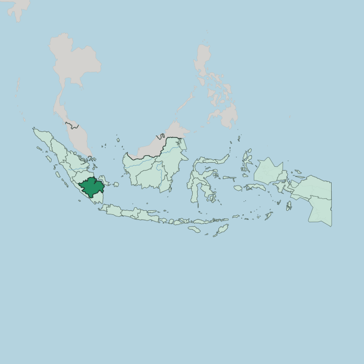 Map showing Sumatera Selatan — In Indonesia