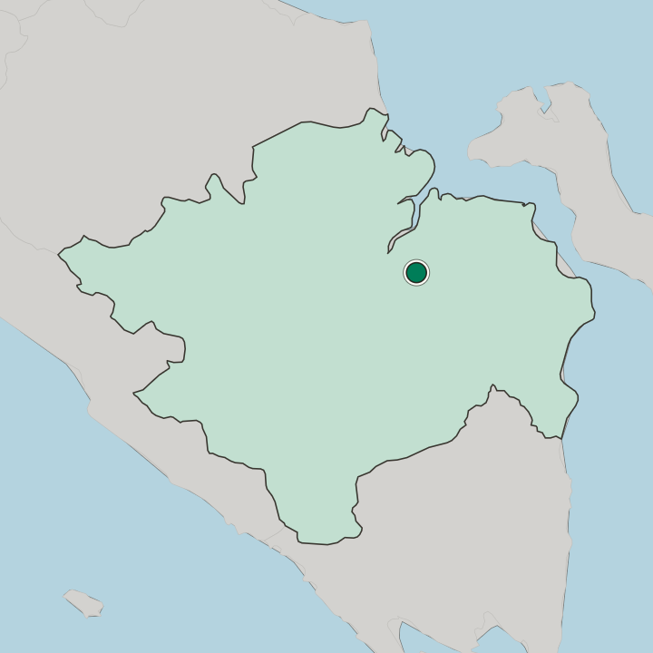 Map showing Palembang — In Sumatera Selatan