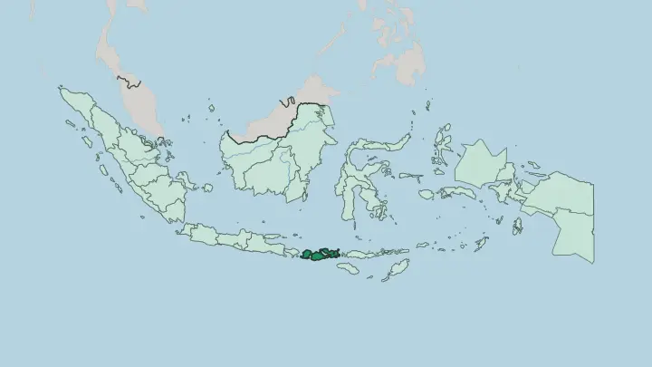 Map of West Nusa Tenggara in Indonesia