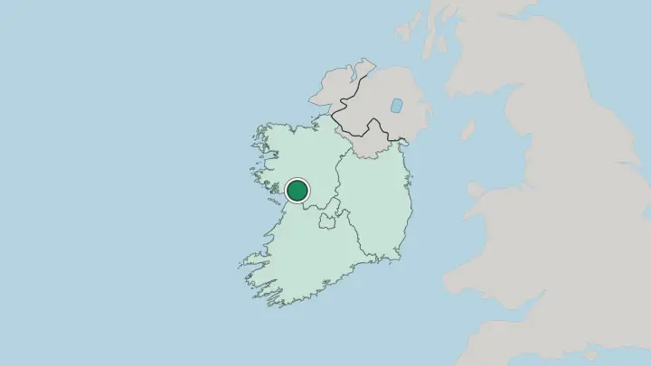 Map of Galway in Republic of Ireland