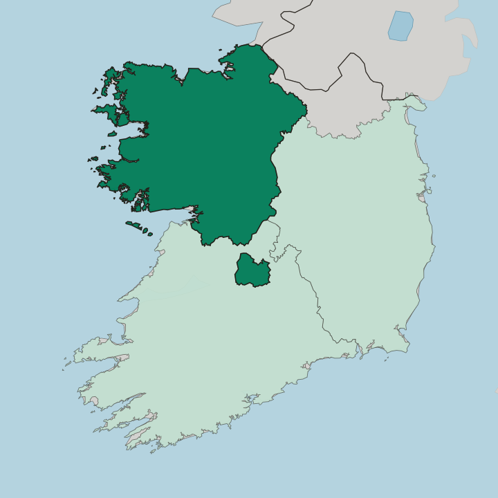 Map showing Connacht — In Republic of Ireland
