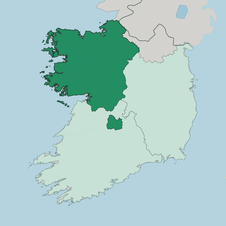Map showing Connacht — In Republic of Ireland