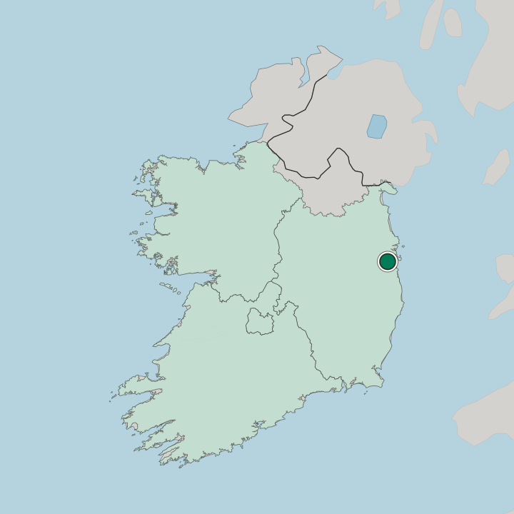 Map showing Ballsbridge — In Republic of Ireland