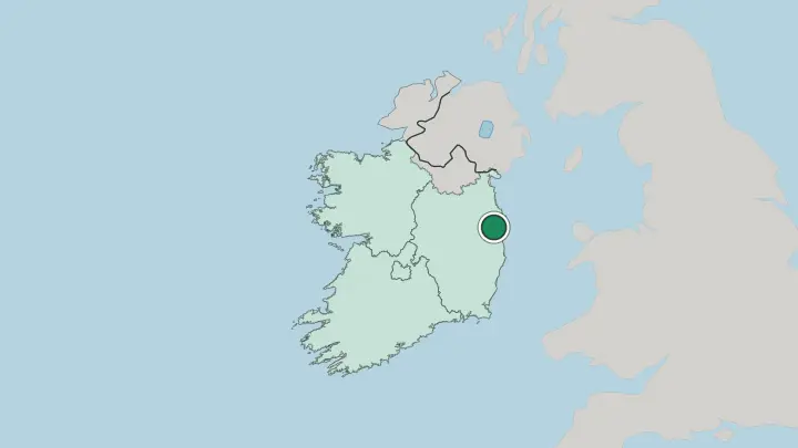 Map of Dublin in Republic of Ireland