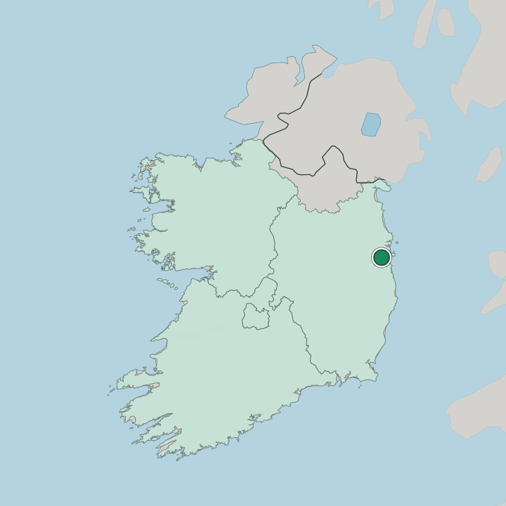 Map showing Dublin — In Republic of Ireland