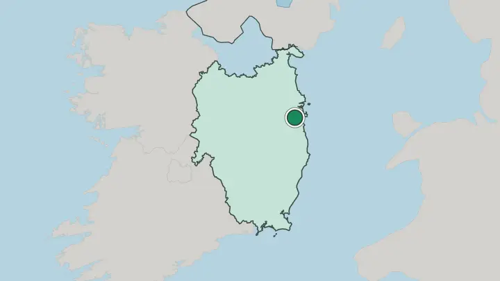 Map of Dublin in Republic of Ireland