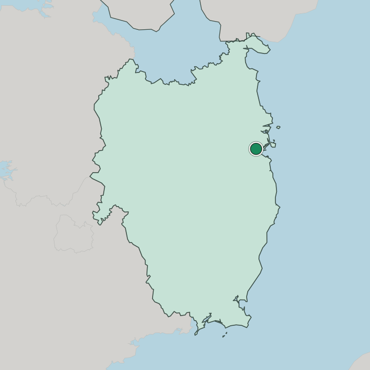 Map showing Dublin — In Leinster