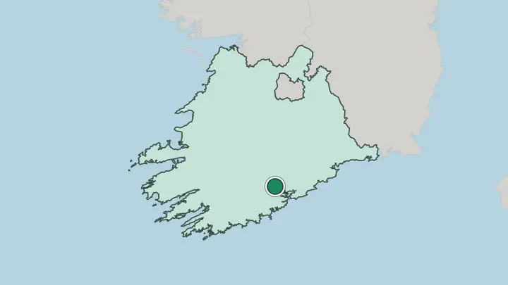 Map of Cork in Republic of Ireland