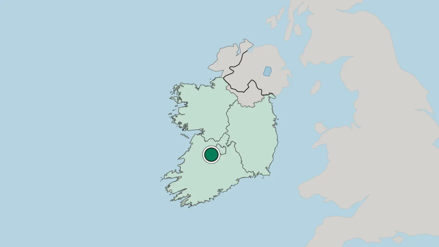 Map of Limerick in Republic of Ireland